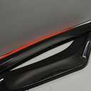 WFLNHB Universal Front Bumper Lip 4 Pieces Kits Spoiler Splitter 2 Layer Lip Glossy Black with Red Tongue