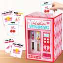 2 x Large Valentine's Day Card Box for with 50 Valentine Cards DIY Vending Machine Valentines Day Mailbox Cards Set for Exchange Valentines Party Favors Supplies
