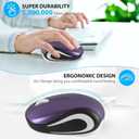 Wireless Mouse Mini Small Cute Pocket Portable Compact Travel USB Tiny Optical Little Mice 3 Buttons 1000 DPI Cordless Mouse for PC Laptop Computer MacBook Kids Girl Boy Women Small Hands Gift(Purple)