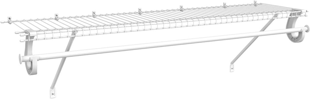 ClosetMaid 5631 SuperSlide Ventilated Shelf Kit with Closet Rod, 4-Foot x 12-Inch, White