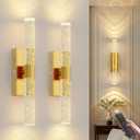 17 Inch Battery Operated Wall Sconces: 20000mAh Rechargeable Wall Lights Set of 2 with Arylic Shade - 3000K-6000K Dimmable Wireless LED Wall Lamp with Remote for Bedroom Bathroom Hallway Living Room