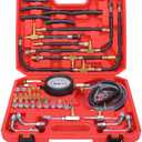 Fuel Injection Pressure Tester Kit 0-140 PSI Pro Auto Fuel Pressure Gauge for Fits Most Cars and Trucks