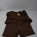 Ekouaer Women's Maternity Pajamas Sets 2 Piece Outfits Short Sleeve Shirts and Biker Shorts Pregnancy Loungewear Mama Clothes XL