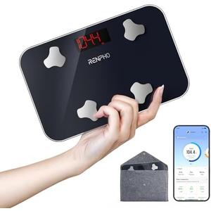 RENPHO Travel Scale for Body Weight, Mini Bathroom Scale for Body Fat, Portable Weight Scale for Traveling with Storage Case, 13 Body Composition Analyzer with App, 400 lbs, Elis Go, 11.02" x 7.09"