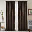 StangH 90 inch Length Brown Curtains Light Blocking Velvet Window Drapes for Dining Room, Farmhouse Rod Pocket Thermal Insulated Panels for Bedroom, W52 x L90, 2 Panels