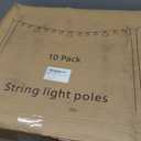 AILBTON 10 Pack 10Ft String Light Poles,Light Poles for Outside String Lights,Outdoor Light Poles with Fork,Metal Pole Stand for Patio,Backyard,Deck