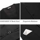 COOFANDY Men's Business Suit Vests Slim Fit Formal Dress Waistcoat Groomsman Vest For Wedding (Black)