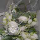 Crowye 8 Bundles Artificial Peonies Realistic Flowers with Stems Bouquet Peonies for Table Centerpieces Wedding Decoration Bridal Floral Arrangement (White)