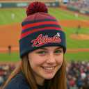 Vintage Classic Skull Cap 3D Embroidery Beanie Cuffed Winter Hat Knit with Touch Screen Gloves Gifts for Fans