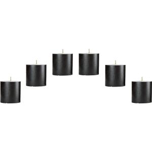 Aura Decor 2x2Inch High Pillar Candles, Unscented. Bulk Buy, Using a Wax Blend. Ideal for Wedding, Emergency Lanterns, Spa, Aromatherapy, Party, Reiki, Candle Gardens (6, Black)