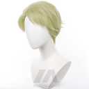 Anime Green Yellow Short Wig Suit-Sorcerer Office-Worker Costume | Men Women Short Straight Hair High Temperature Fiber Breathable Rose Net Halloween, Anime Conventions & Comic Cons