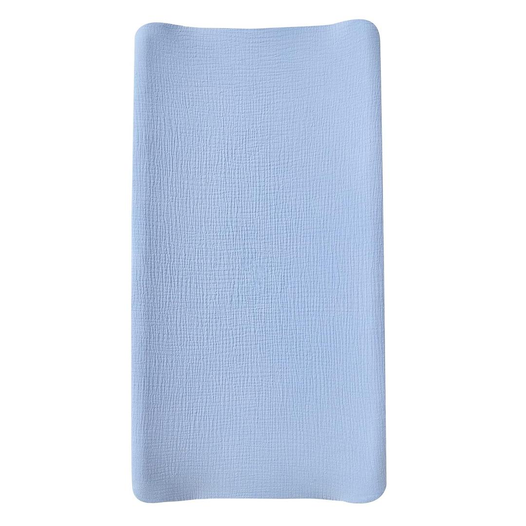 Muslin Changing Pad Cover,Ultra Soft Breathable Diaper Changing Table Cover for Baby Boys Girls,Neutral Fitted Changing Pad Sheets (Sky Blue)