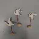 3pcs Miniature Crane Statue Mini Ceramic Bird Figurine Fairy Garden Sculpture for Plant Pots Bonsai Micro Landscape Decoration