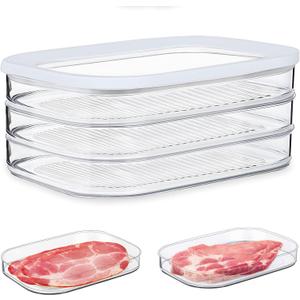 Deli Meat Container for Fridge, Bacon Keeper With Lid for Refrigerator, Airtight Lunch Meat Storage Boxes, 18.6oz