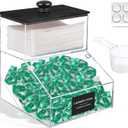 2 in 1 Dryer Sheet Holder & Laundry Pods Container, Laundry Detergent Organizer Container with Lid, Acrylic Laundry Room Organization Storage Containers with Labels, Dishwasher Pod Holder (Black - New 1)