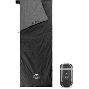Naturehike Ultralight Sleeping Bag - Envelope Lightweight Portable, Waterproof, Comfort with Compression Sack - Great for 3 Season Traveling, Camping, Hiking (Black)