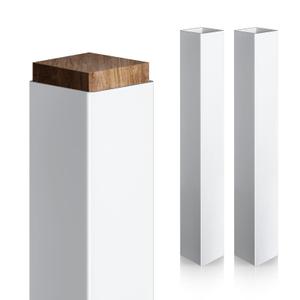 Thyle 2 Pcs, 6 x 6 x 48 Inches(Actual 5.5 x 5.5) Post Sleeve Vinyl Post Wrap Cover White Column Wraps for Porch Weatherproof for Lasting Durability Easy Installation on Patio Decks Porches Mailbox