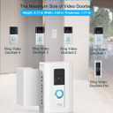 Anti-Theft Ring Doorbell Mount, Adjustable No-Drill Stainless steel Mounting Bracket Cover Holder Compatible with Ring Doorbell 4/3/2/1 for Home Rentals Office Room, White