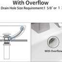 Bathroom Sink Overflow Cover Basin Trim Brass Insert in Hole Round Caps Brushed Nickel Vanity Ceramic Vessel Kitchen Replacement Dual Layer Insert