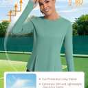 Avoogue Women UPF 80+ UV Shirts Long Sleeve with Thumb Holes Workout Sun Shirt Quick Dry Athletic Hiking Running Tops (Green, M)