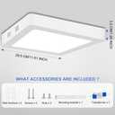 LED Flush Mount Ceiling Light, 24W 11.61 Inch 6500K White Light, 1 Pack | 230W equivalent,2700LM Non-dimmable hardwire square light fixture with 1.26 in thin design for kitchen, bedroom and hallway