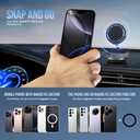 Vacuum Suction Phone Holder Magnet, 360 Adjustable Foldable Portable Vacuum Magnetic Phone Mount Stand (Black)