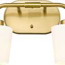 Brushed Gold Bathroom Vanity Light, Farmhouse Brass Sconces Wall Lighting with Milk White Glass, Champagne Bronze Light Fixture Over Mirror, AD-22004-2W-GD