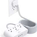 Extension Cord 15 Ft, HANYCONY Ultra Thin Flat Plug Power Strip with 3 Outlets 3 USB Ports (2 USB C), Wall Mount, Multi Plug Outlet Extender Desk Charging Station for Travel Dorm Room Essentials