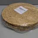 Round Woven Placemats 12 inch Set of 10 - Boho Rattan Placemats Natural Water Hyacinth Placemat, Farmhouse Weave Place Mats, Rustic Braided Wicker Table Mats for Dining Table,Home,Wedding