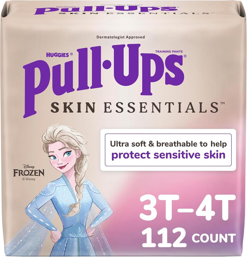 Pull-Ups Girls' Skin Essentials Potty Training Pants, Training Underwear, 3T-4T (32-40 lbs), 112 Ct (4 Packs of 28)
