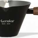 Espresso Cups - 4OZ Espresso Shot Cup with Wooden Handle -Measuring Cup with Double Spouts - Coffee Bar Accessories, Black (4.1 Ounces)