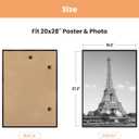 upsimples 20x28 Picture Frame Black 3 Pack, Scratch-Proof Poster Frames 20 x 28 for Photo Gallery - Slide-In Strips, Horizontal or Vertical Wall Mounting