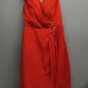 OFEYCHUN Lace Chiffon Mother of The Bride Dress Red Cap Sleeves Formal Dress Ruffle Evening Gowns Size 12