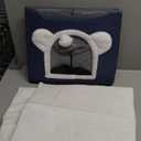 Cat Beds for Indoor Cats, Large Cat House Foldable Cat Cave with Scratch Pad and Hanging Fluffy Ball, Reversible Cushion Hideaway for Pet Cats, 16.5x16.5x13.2 inches, Dark Blue