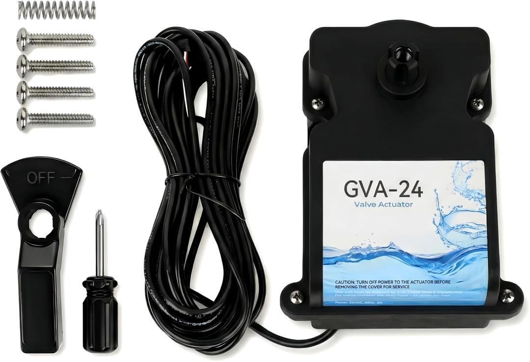 GVA-24 Pool Valve Actuator Replacement for Model GVA-24 Waterproof 24V Automated Control for 2 & 3-Port Diverter Valves Adjustable Cam & Switch for Pool/Spa/Solar Systems