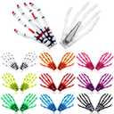20 Pcs Halloween Skeleton Hand Bone Hair Clip Skull Hand Hair Clip Gothic Hair Accessories Zombie Bone Barrettes for Women Girls Cosplay Decoration, 10 Colors