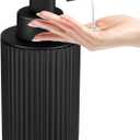 Automatic Soap Dispenser Liquid Touchless: 9oz Black Plastic - Rechargeable Electric Smart 3 Level Adjustable Auto Hand Soap Dispenser - Dish Bathroom Kitchen (Black Gel Type)