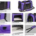 Henkelion Pet Carrier for Small Medium Cats Dogs Puppies up to 15 Lbs, Airline Approved Small Dog Carrier Soft Sided, Collapsible Travel Puppy Carrier - Purple