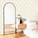 8 x Geometric Peel and Stick Wallpaper White and Yellow Contact Paper Floral Wallpaper Modern Self Adhesive Removable Wallpaper for Bedroom Bathroom Cabinets Decor Vinyl Rolls 197"x16.1"