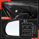 A-Premium Driver Side Power Door Mirror - Compatible with Jeep Cherokee 2014 2015 2016 2017 2018 - Heated Manual Folding Black Outside Rear View Mirror - Replace# 68164061AD