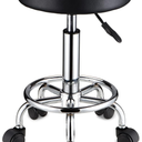 Round Rolling Stool with Wheels Height Adjustable Swivel Stool Chair for Spa Salon Massage Black