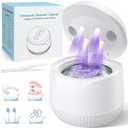 Dental Ultrasonic Retainer Cleaner Machine: 45kHz Dental Cleaning Pod with Digital Timer & 200ML, Cleaning for Dentures, Mouth Guards, Aligners, Night Guards, Braces, Toothbrush Heads & Jewelry, White