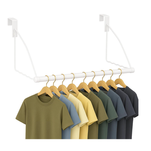HOLDN’ STORAGE Over The Door Hanger - Door Rack Hangers for Clothes - Space Saving Designed for Bedroom & Bathroom - Ideal for Clothes & Towels - Drying Rack, White
