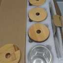 Drinking Glasses with Bamboo Lids and Glass Straw 4pcs Set - 16oz Glass Cups, Iced Coffee Glasses, Cute iced Tea Glasses, Beer Glasses, Ideal for Coffee Bar Accessories, Aesthetic Gift - 2 Brushes