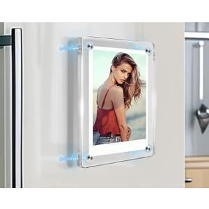 GVBLKGX 6-Pack 2.36"x3.54" Magnet Frames for Refrigerator – Fun & Aesthetic Magnetic Picture Frames for Polaroid & Fujifilm Instax Mini, 3-Inch Photo Holders for Pegboard, School Locker Decor