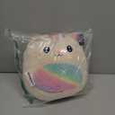 Athionsu 14-Inch Unicorn Cat Plush Pillow Soft and Cuddly Stuffed Animal Toy for Toddler Girls and Boys, Cute Rainbow Belly Plush Gift (CAT)