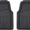 Amazon Basics 2-Piece Premium All-Season Anti-Slip Rubber Floor Mats for Cars, SUVs and Trucks, Universal Trim to Fit, Black