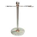 Luxury Razor and Brush Stand, The Admiral by VIKINGS BLADE, Ancient Viking Look with Heavy Distressed Stainless Steel & Brass, Extra Wide Openings, Fits Most Razors and Brushes