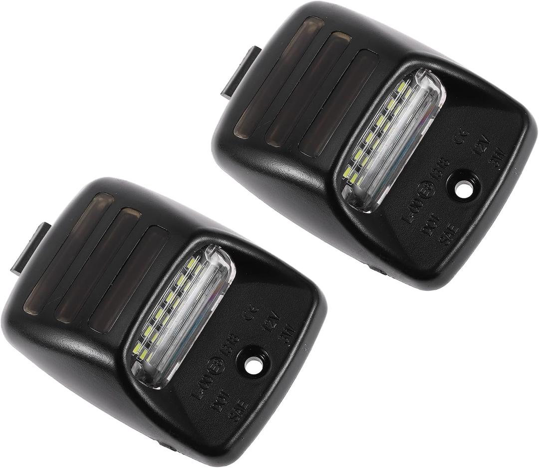 2 Pcs LED License Plate Light Tag Lamp Assembly for Toyota Tundra 2000-2013 for Toyota Tacoma 2005-2015 White Red 6500K Clear Lens