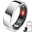Smring Smart Ring, Fitness Tracking Ring, Heart Rate Monitor Health Tracker for Women/Men, IP68—No Subscription—Sleep Tracker for iPhone and Android, Up to 10 Days of Battery Life (Silver, #8)
